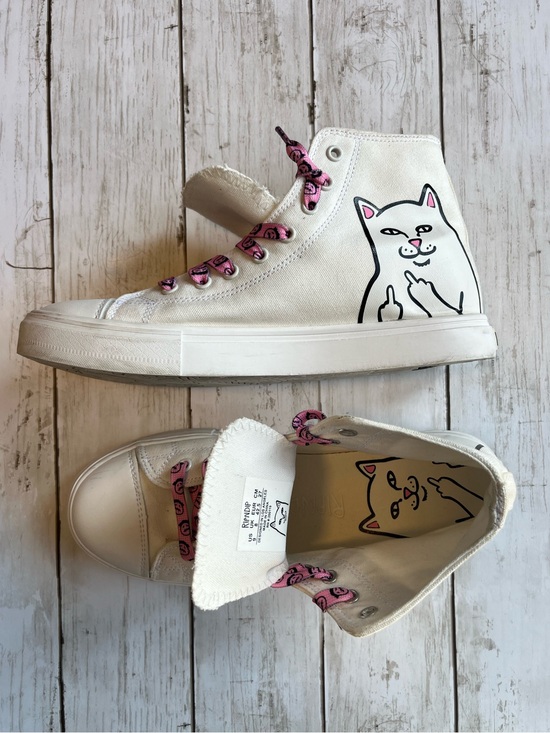 Ripndip Shoes - RIPNDIP Lord Nermal White Hi-Top Shoes